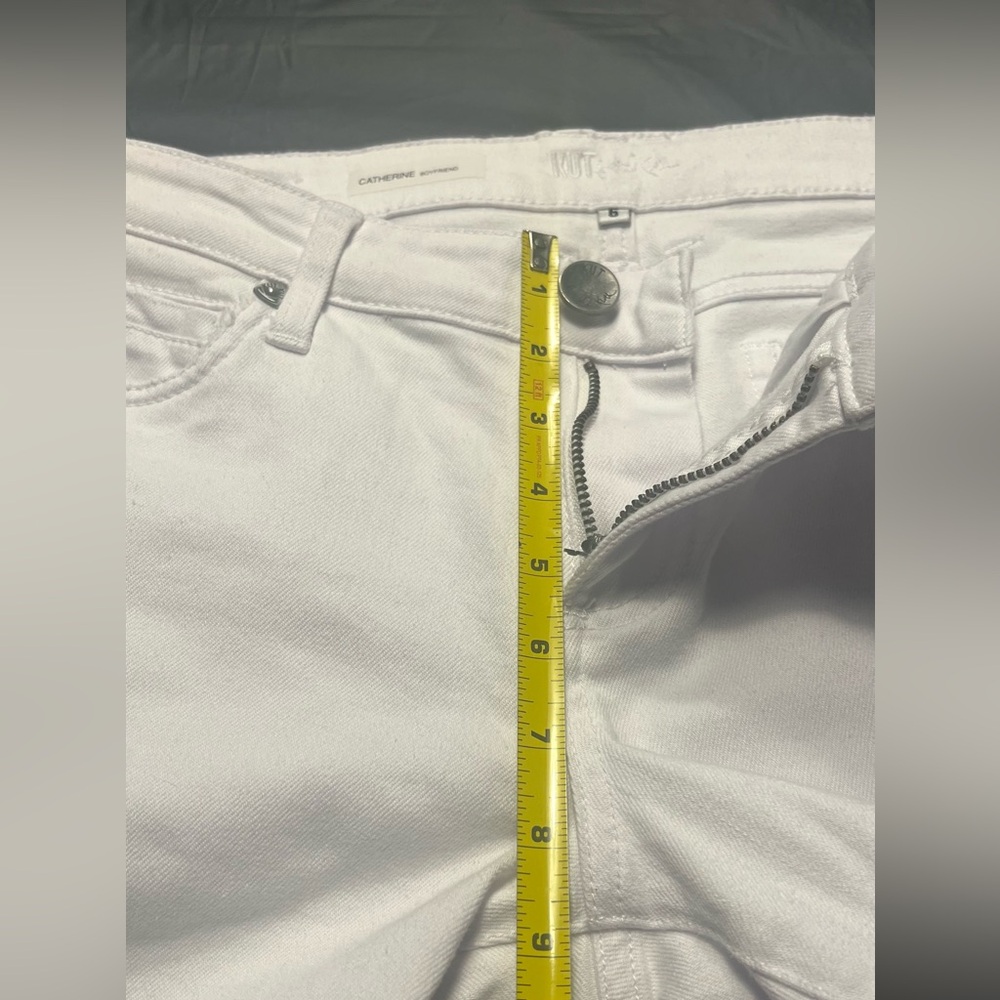 Kut from the Kloth Women’s White CATHERINE BOYFRIEND Distressed Jeans Size 6 - Picture 11 of 15